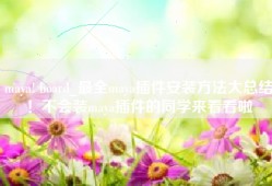 maya! board_最全maya插件安装方法大总结！不会装maya插件的同学来看看啦